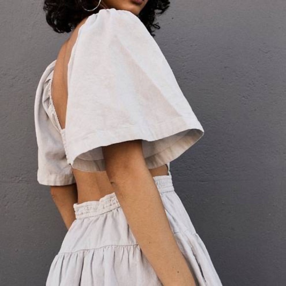 Free People Cross Of Sunlight Mini Dress in Pebbles - Picture 3 of 8